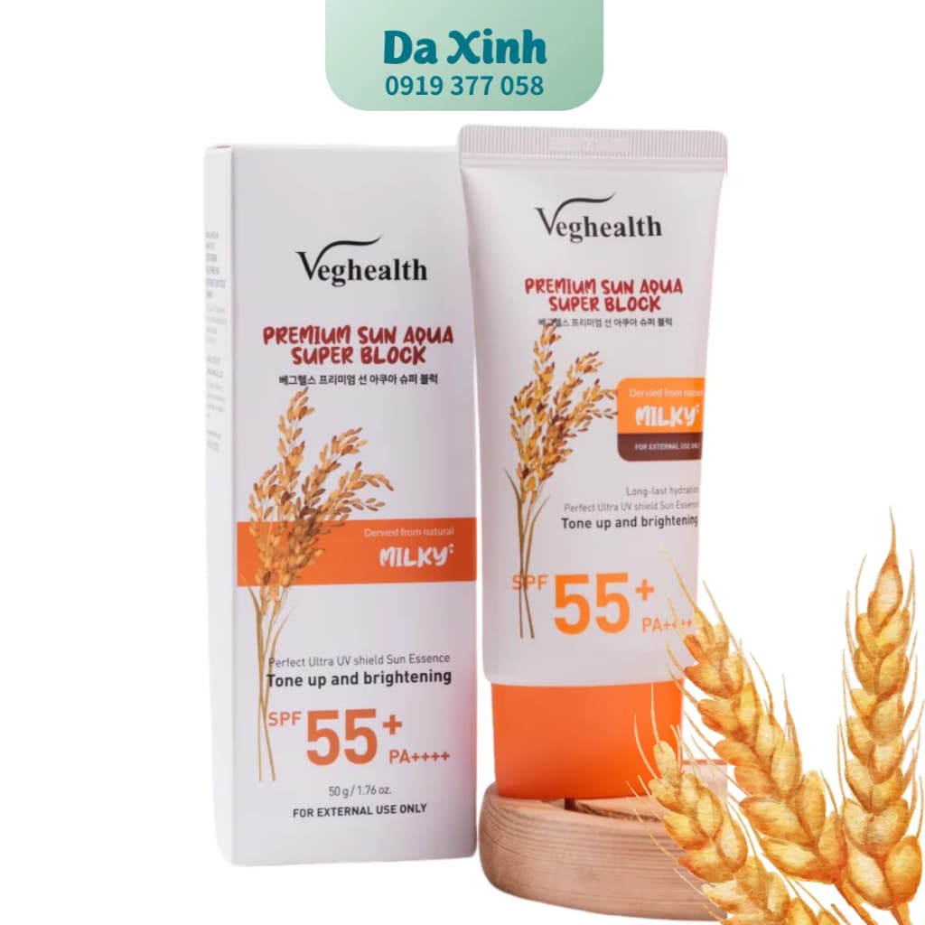 Kem Chống Nắng VegHealth – Bảo Vệ Da Tối Ưu, Nhập Khẩu Từ Hàn Quốc - Màu trắng
