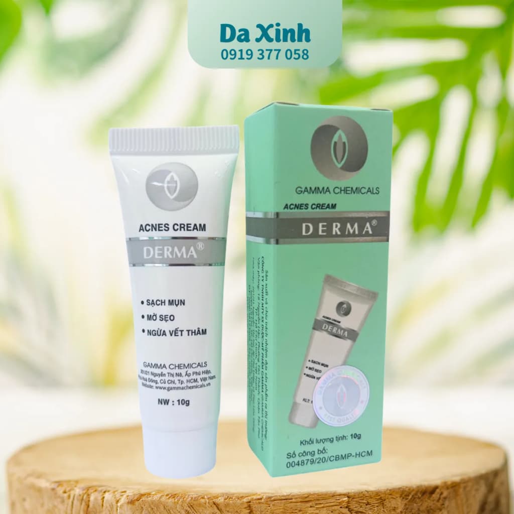 Kem mụn Derma 10g - Chăm sóc da mụn, mờ thâm mụn, sáng da