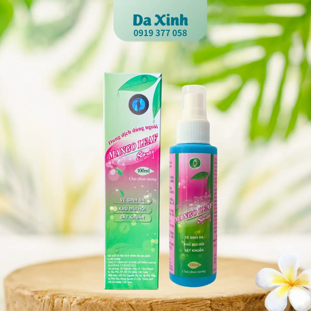 Xịt Sát Khuẩn Lá Xoài Mango Leaf 100ml – Kháng Khuẩn, Khử Mùi, An Toàn Cho Da