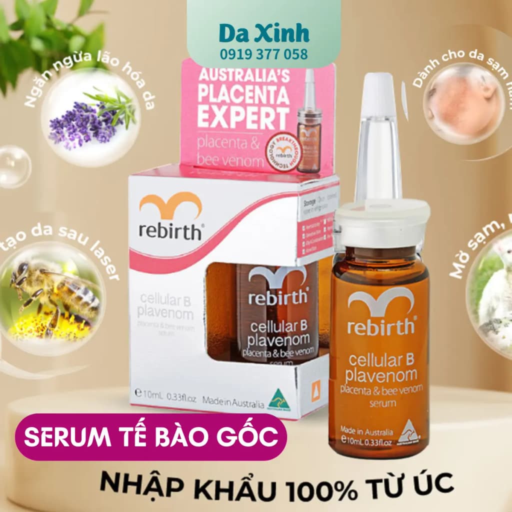Serum Tế Bào Gốc Nhau Thai Cừu và Nọc Ong Rebirth – Bí Quyết Làn Da Tươi Trẻ Từ Úc