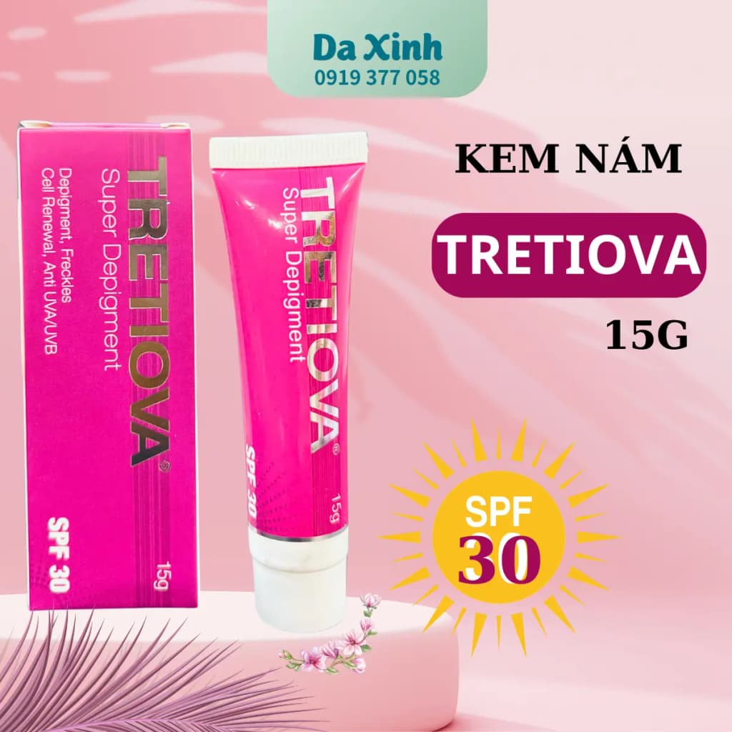 Tretiova 15g – Giảm thâm mụn và nám da, giúp da đều màu và trắng sáng