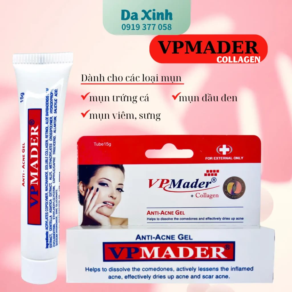 VPMader Collagen 15g – Giải Pháp Chăm Sóc Da Mụn Hiệu Quả